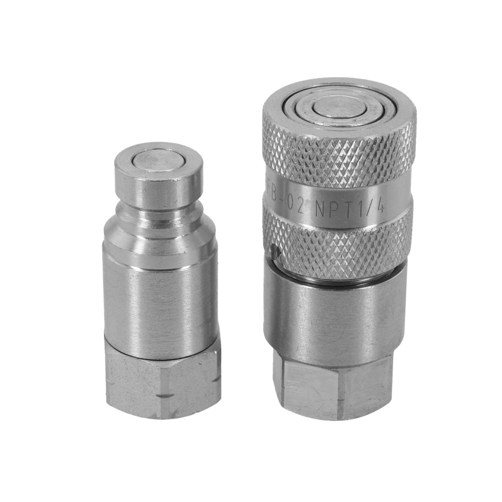 pour ensemble de coupleurs à dégagement rapide à face plate pour BSP, 0 déversement ISO 16028 standard, NPT de 6,35 mm à 19 mm, acier au carbone zingué, 250-325 BAR
