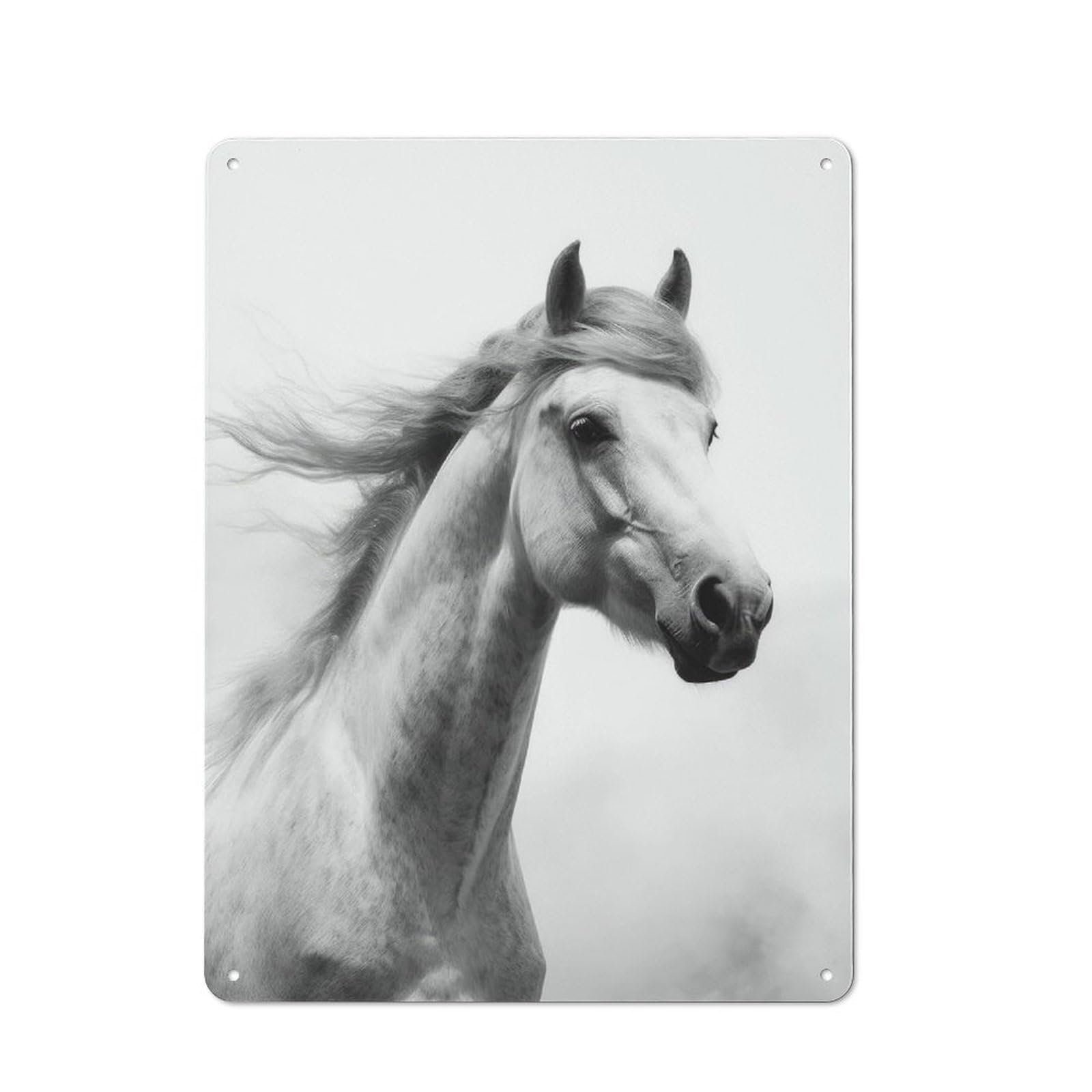 Junmoney Horse Horses Decorative Metal Plaque With Design 40X30cm, Vintage Porch Wall Decor For Shed, Garden Room, Porch Or Garage