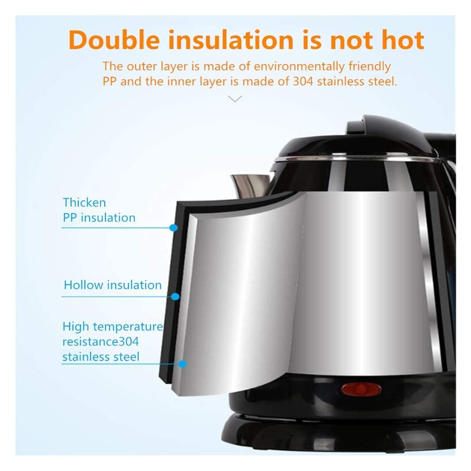 Hervidor eléctrico de café de preparación rápida, hervidor de agua con silbato, autoapagado, autoprotección en seco antiquemaduras, termo de temperatura constante The New