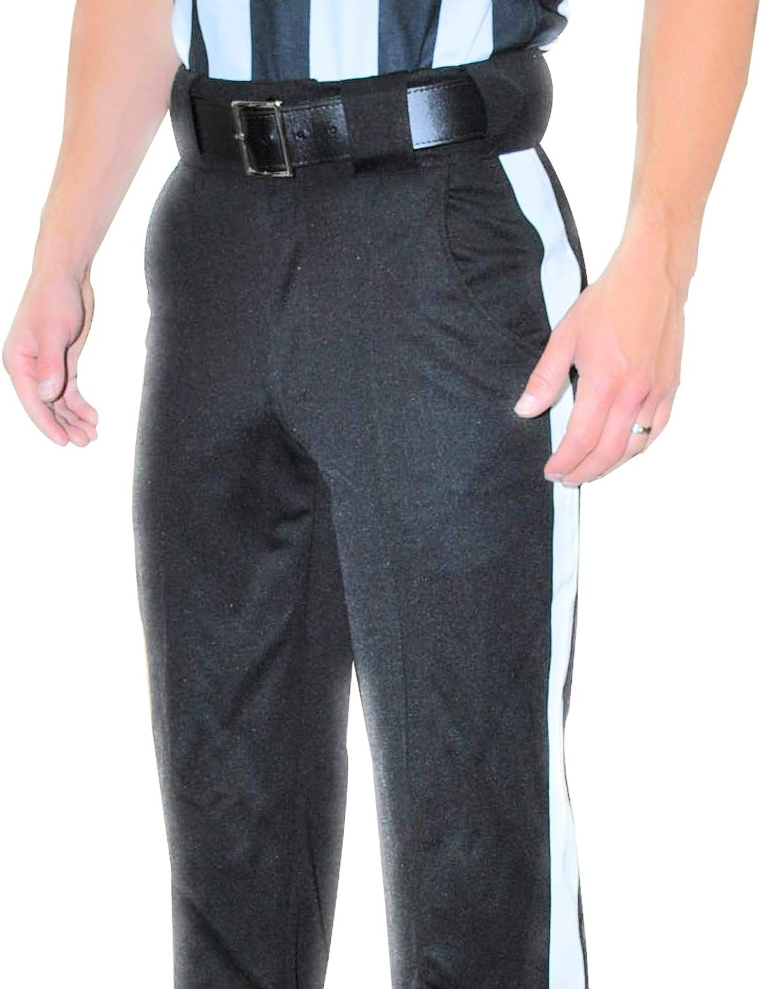 Smitty | FBS-182 | Full-Cut Warm Weather Lightweight Football Officials Pants with 1 1/4" White Stripe | NFHS Approved | Referee's Choice (32)