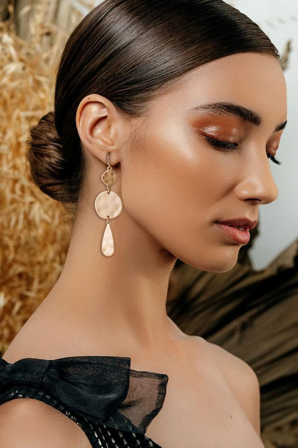 LILIE&WHITE Burnt Gold Boho Earrings For Women Antique Silver Disc Dangle Earrings Vintage Snake Dangle Earrings Fashion Jewelry - Image 2