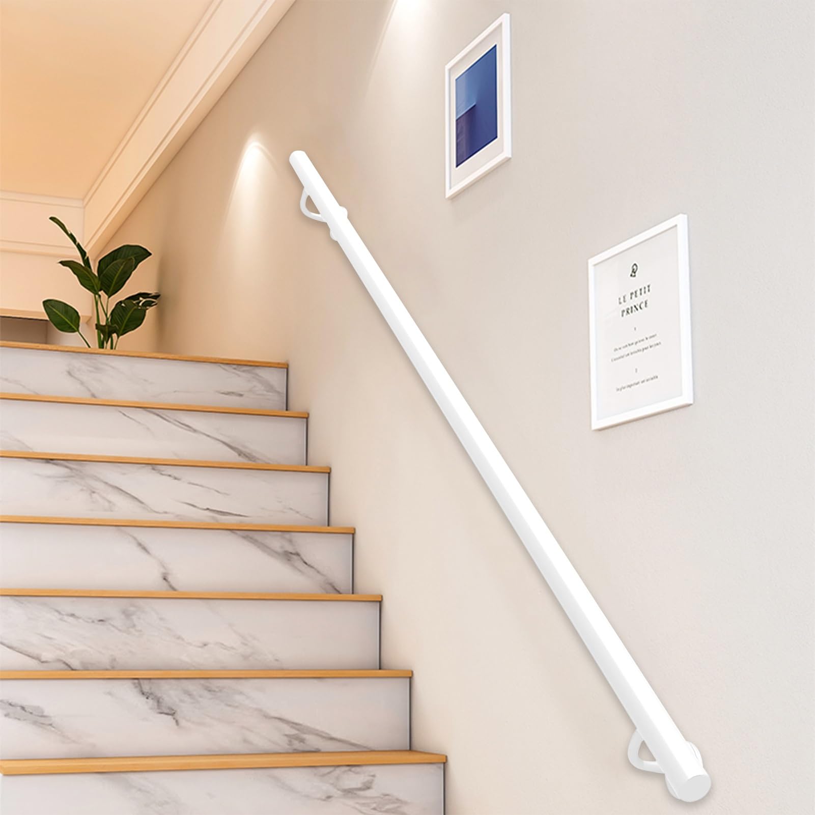 Main courante en métal pour escalier mural intérieur et extérieur design moderne