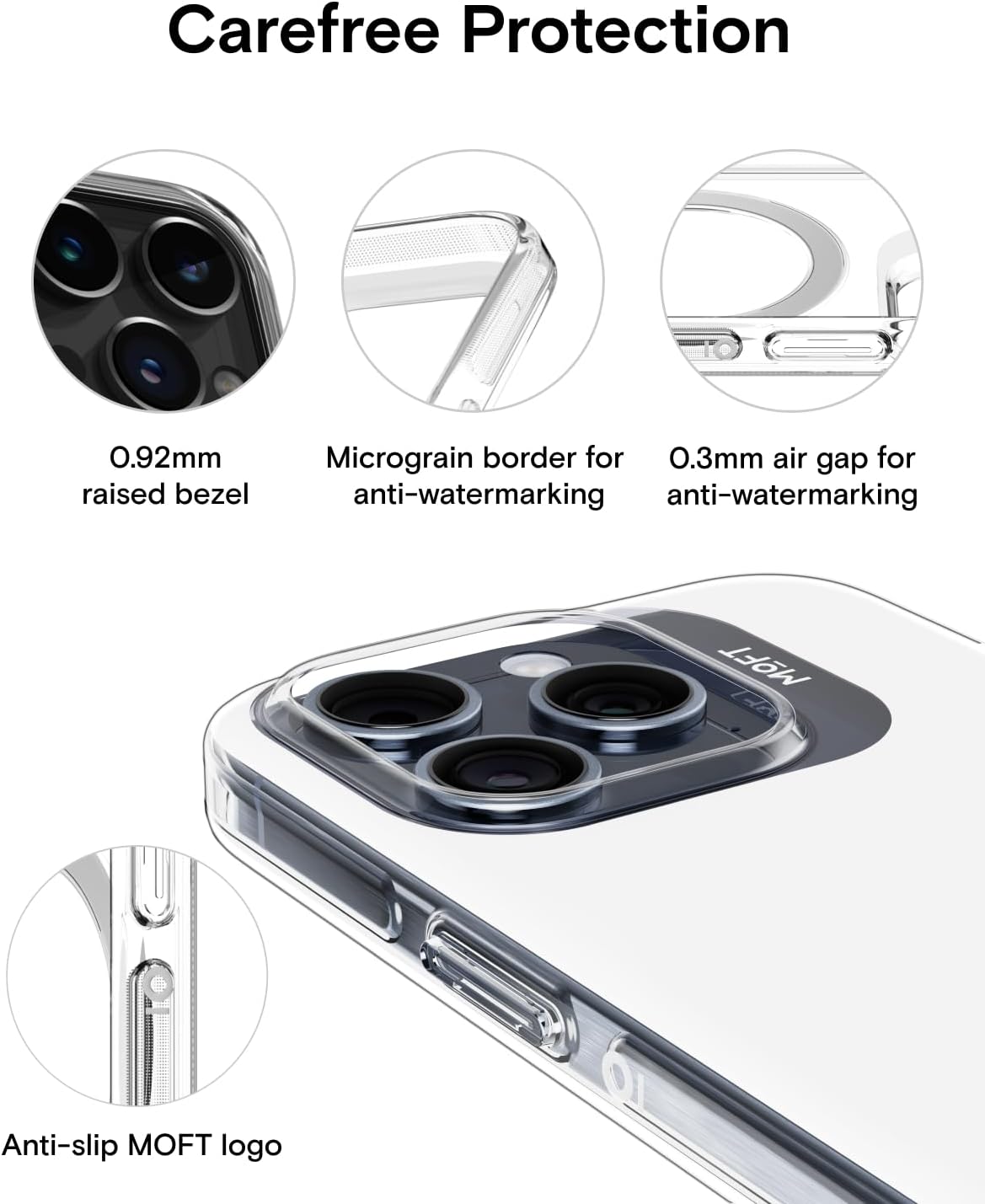 MOFT Magnetic for iPhone 15 Plus Case Anti-Yellowing & Anti-Scratch, Military Grade Protection, BPA Free, Shockproof Phone Case for iPhone 15 Plus, White