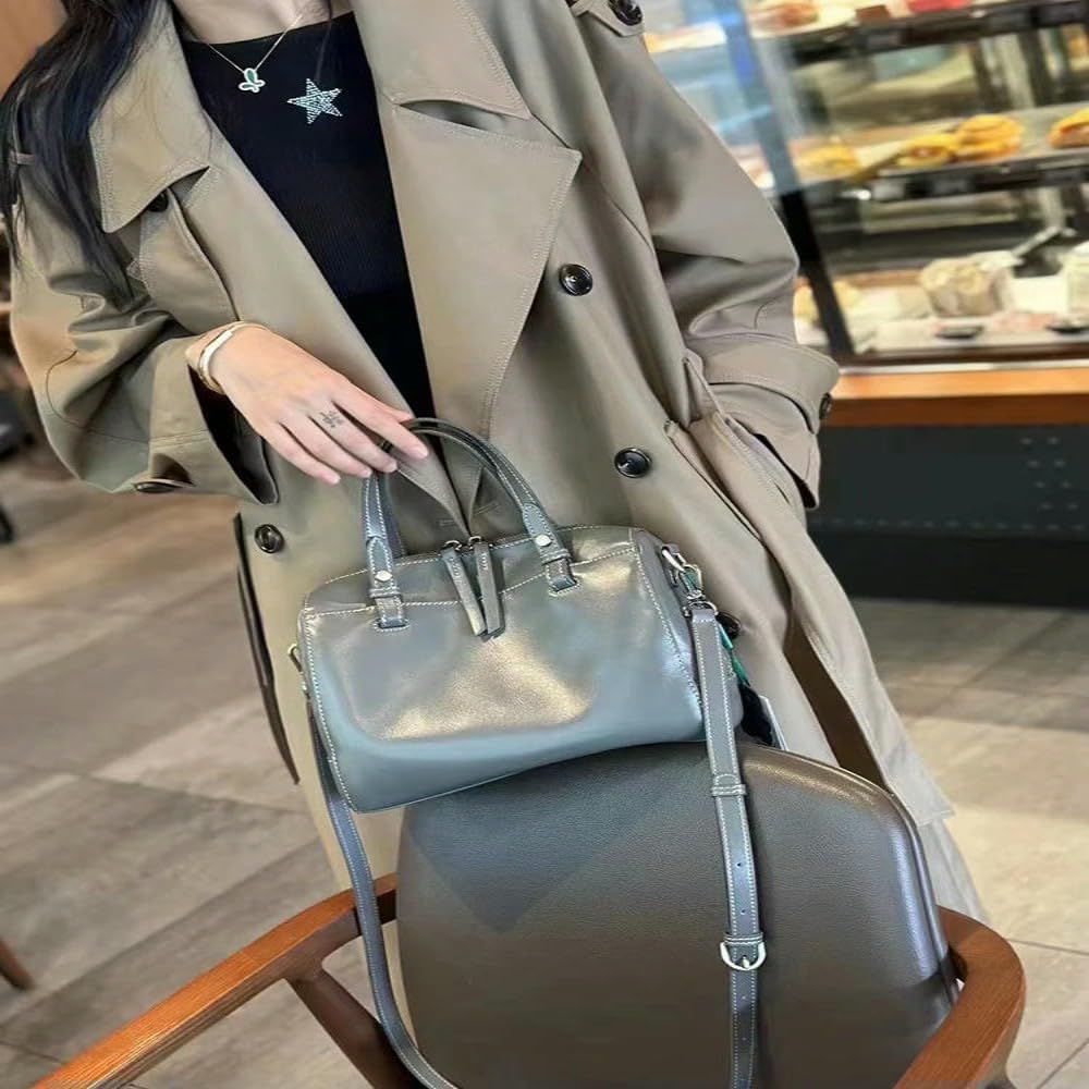 Bolso de Mano Vintage de Piel de Vaca de Primera Capa, Bolso Grande, Nuevo Bolso Bandolera, Bolso de Hombro de Cuero de Gran Capacidad Todo en uno Informal de Moda