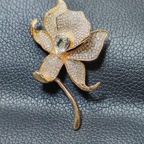 Image of Brooch Pins for Women,Pearl Crystal Gold Brooch Jewelry