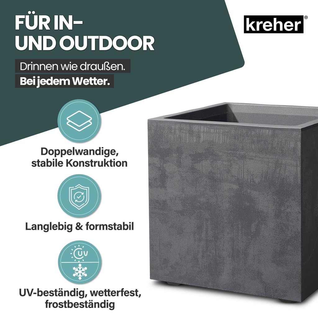 TERRAZZO XL plantenbak terra rood graniet voor buiten 60cm