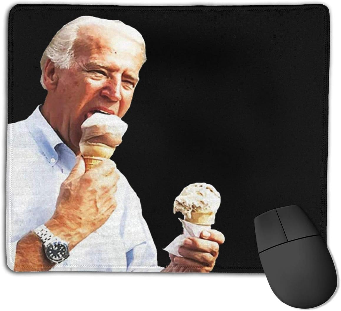 Amazon Com Proud American Flag Joe Biden Eating Ice Cream Mouse Pad Precision Lock Non Slip And Waterproof Office Mouse Pad Office Products
