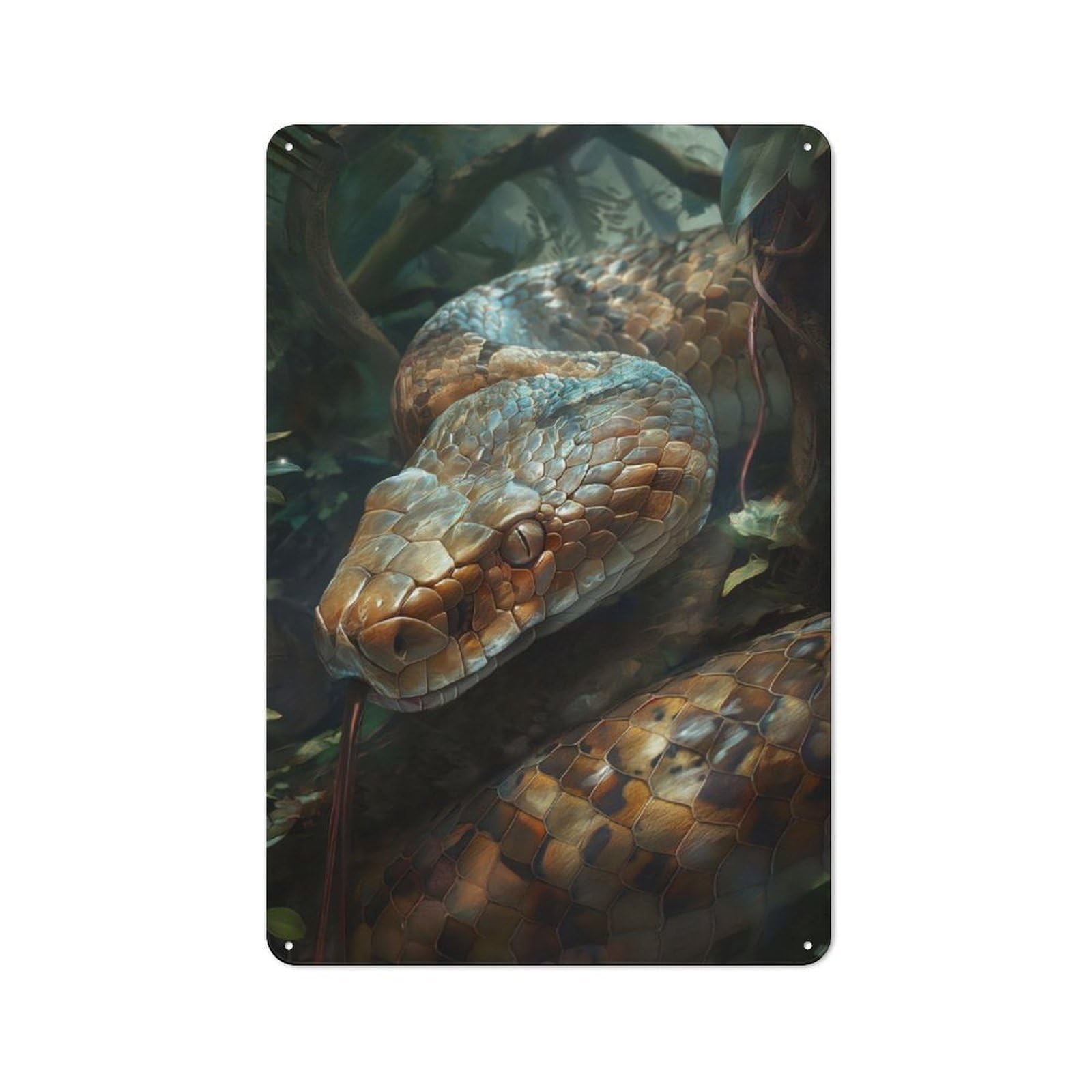 Junmoney Snakes Charm Vintage Tin Sign 30X20cm For Guest Room Or Hallway, Suited To Home Decor Collectors