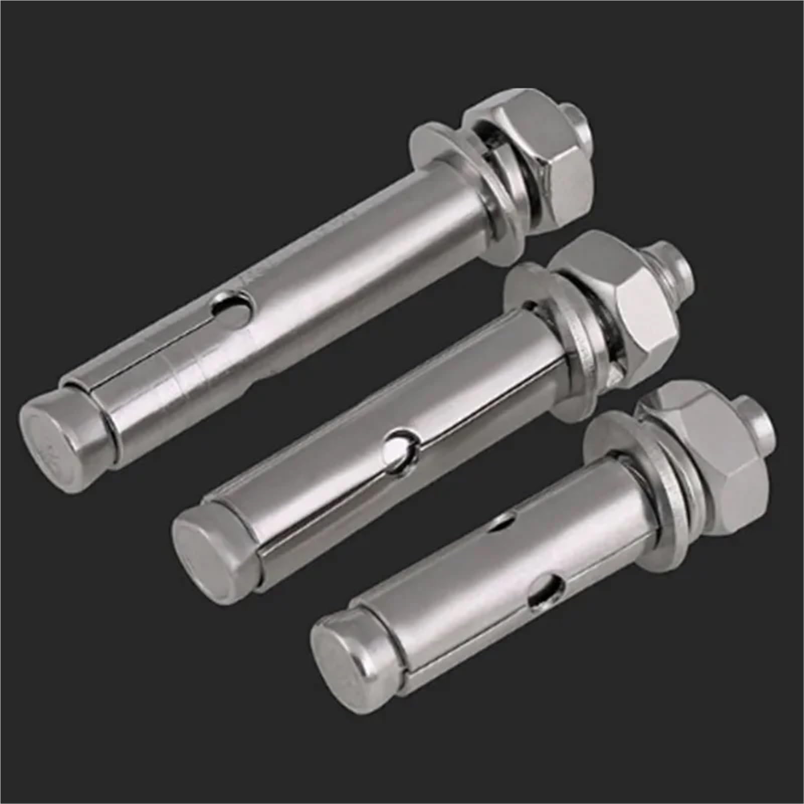 Tacos de expansión Anclajes de manguito hormigón M8 60 mm a 150 con tuerca y arandela cabeza hexagonal, acero inoxidable 304(M8 X 120mm-4pcs)