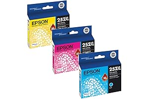 Epson T252XL Ink Cartridge Set - Delivers Impressive Prints in Cyan, Magenta, and Yellow