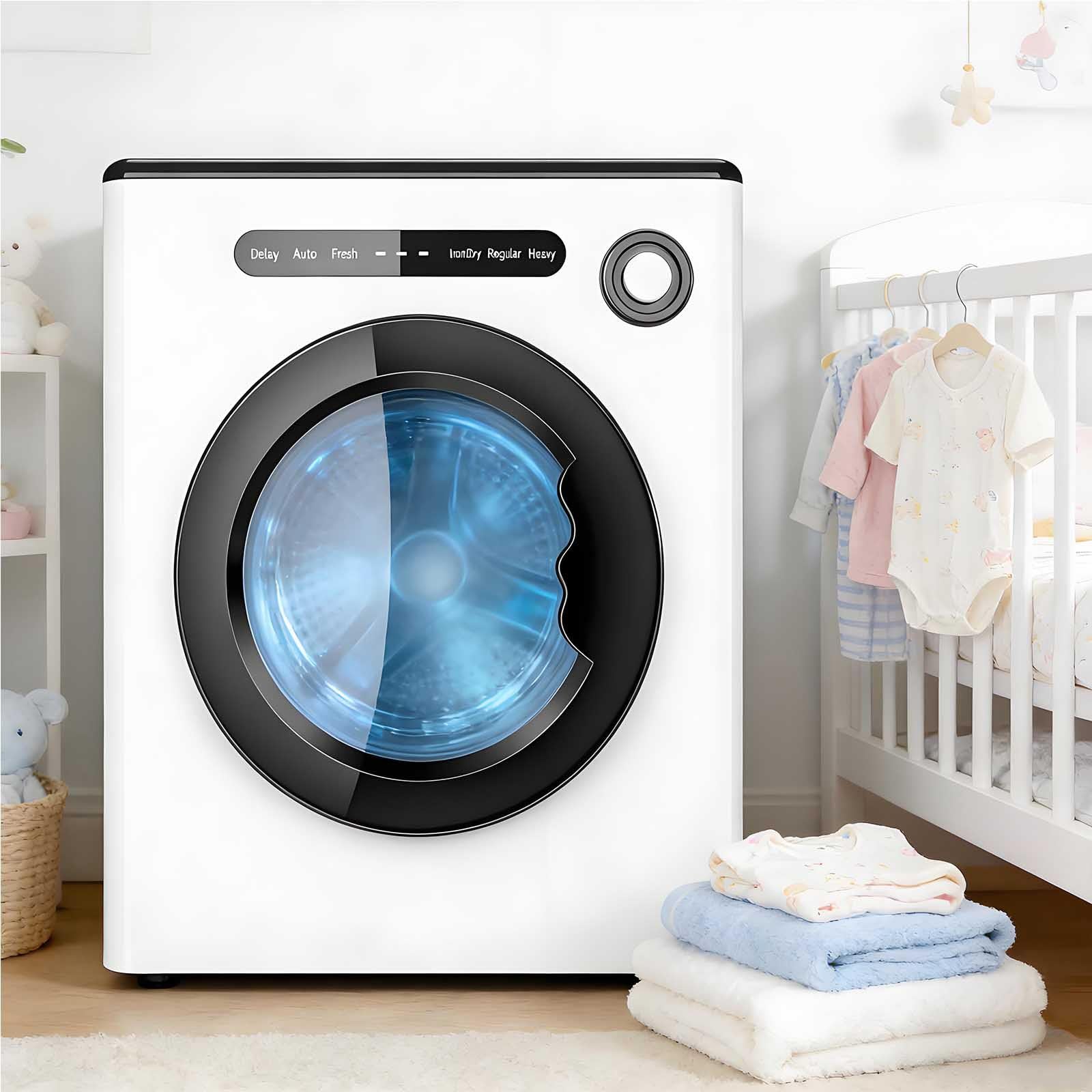 Tragbarer Trockner, Kompakter Waschtrockner, 800 W, Uv-Sterilisationsfunktion, 4 Kg Fassungsvermögen, 5 Modi + Leiser Betrieb, Edelstahltrommel, Geeignet Für Wohnungen Studentenwohnheime White
