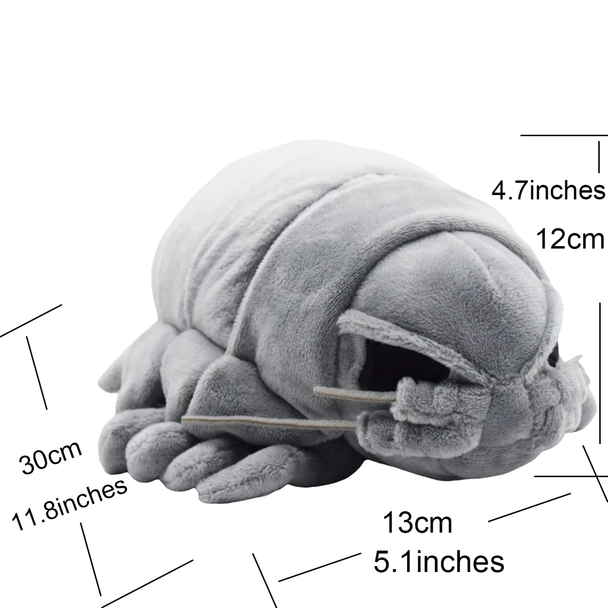 12 Inch Realistic Isopod Plush Toy - Lifelike Bathynomus Giganteus Stuffed Animal