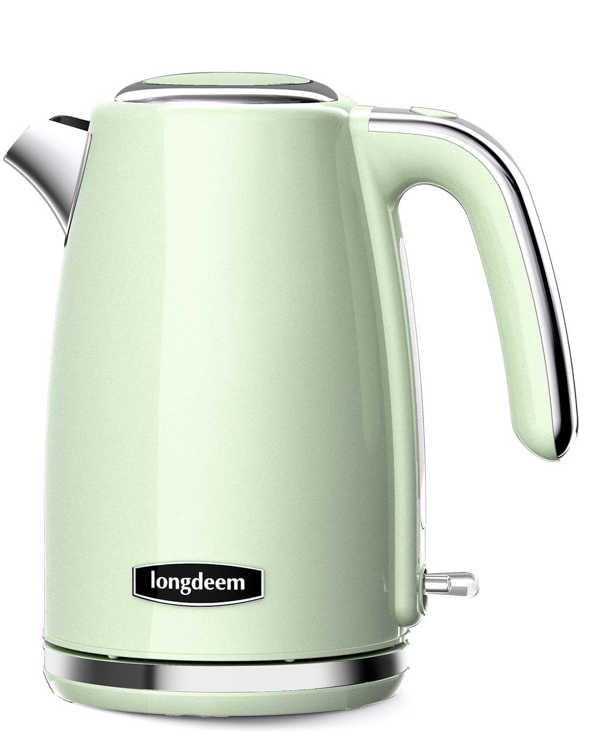 Retro Green Electric Kettle - 1.7L, 1500W Fast Boil, BPA-Free, Stainless Steel Interior for Coffee and Tea, Quick Boil, Auto Shut-Off, Boil-Dry Protection, Gift for Mothers' Day