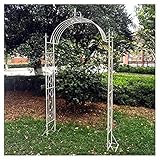 WFENG Rosenbogen Metall Pergola Torbogen,für Kletterpflanzen Pergola Rankgitter Rankhilfe,Garten Decoration wetterfest/Weiß / W150cm×H239cm