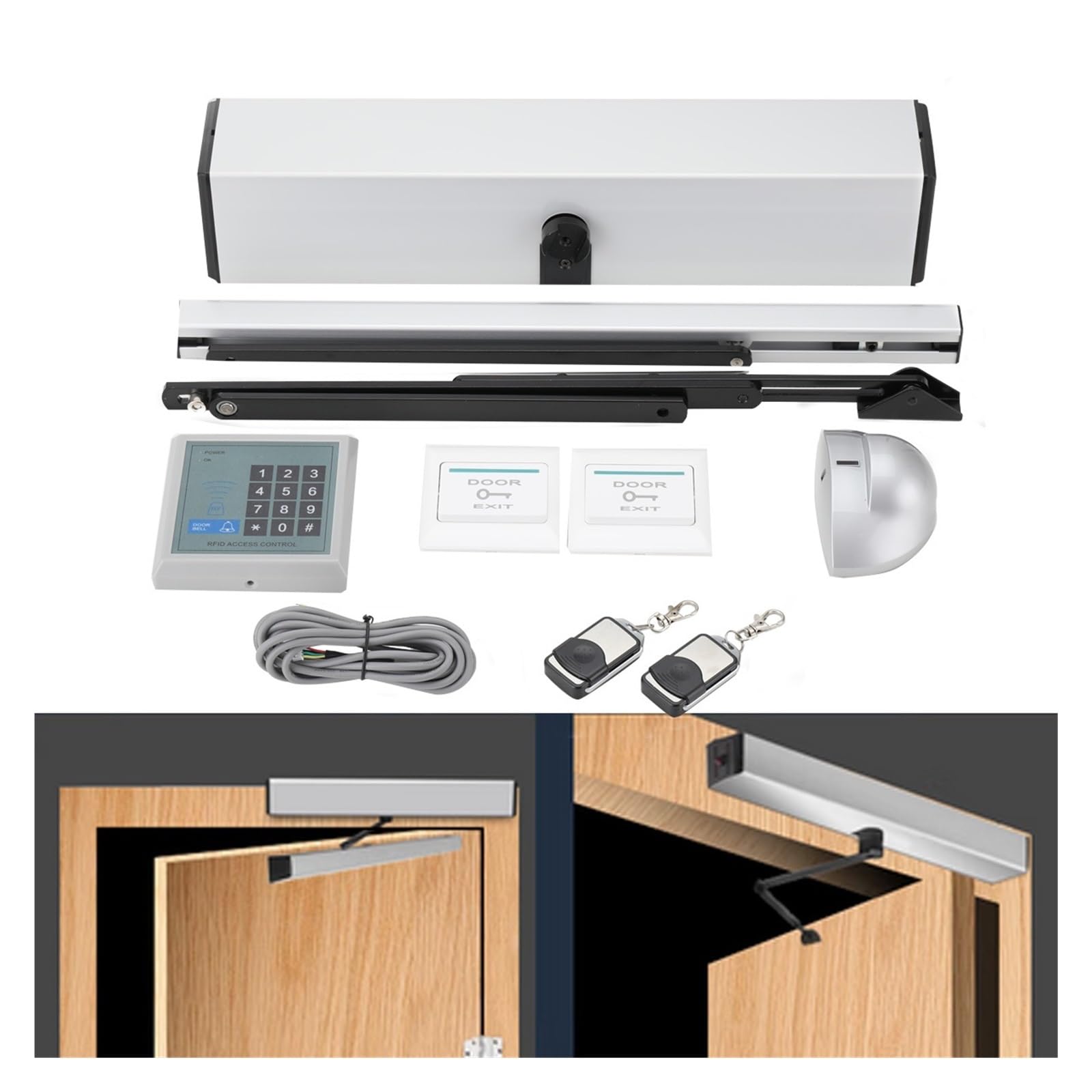 Automatic Door Opener Kit 110° Opening Hotel Office Door Operator 50W Auto Sliding Pocket Door Closer Swing Door Opener