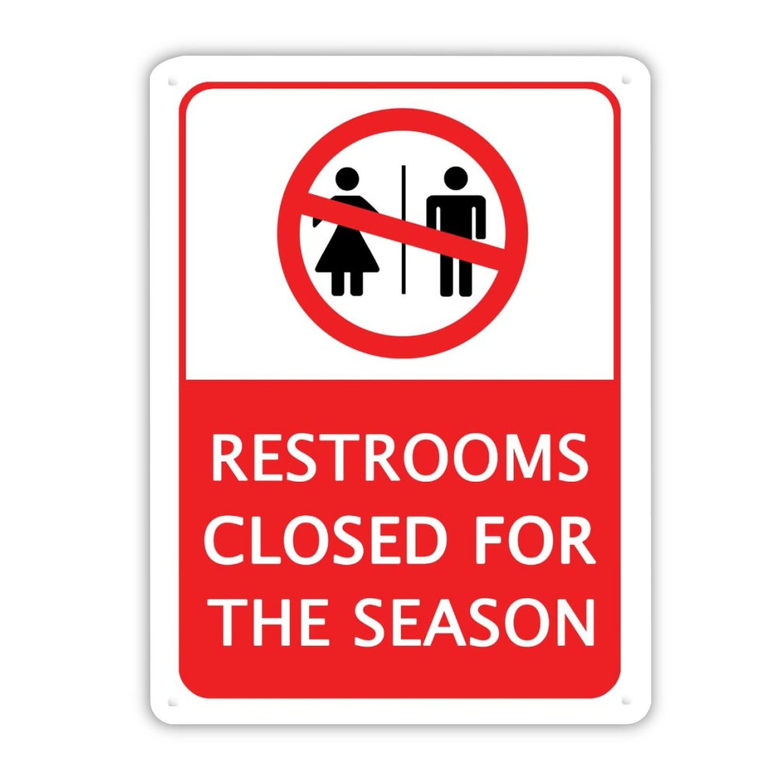 Panneau Restrooms Closed rigide résistant aux intempéries