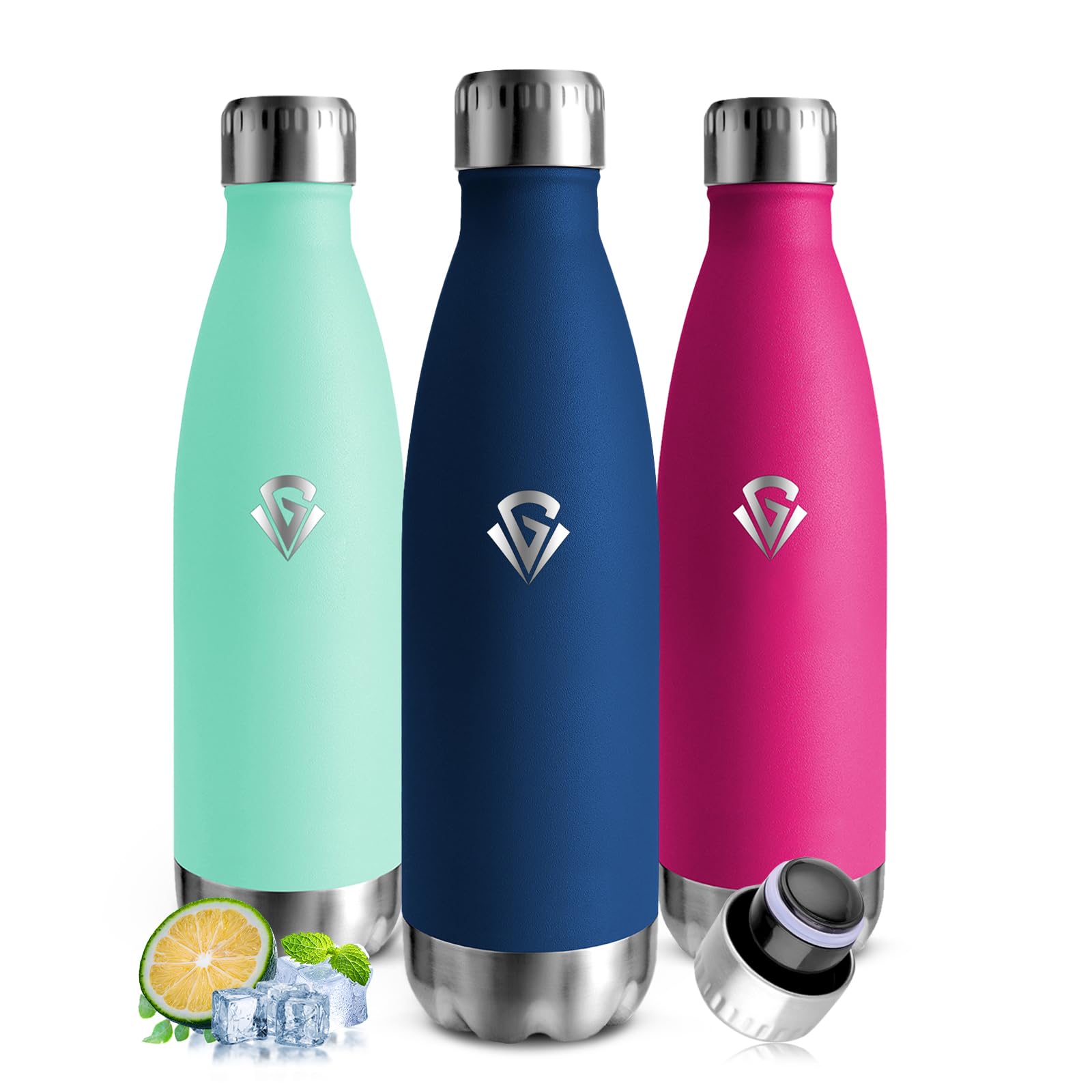 Mujigaga 500ml Thermal Water Bottle, BPA Free, Leak Proof, Vacuum Insulation, Stainless Steel Water Bottles, Thermal Bottle for Cycling, Outdoors, Work