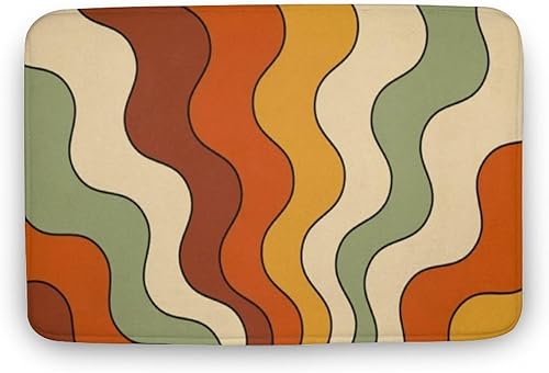 Alfombra de baño retro, alfombra de baño funk, alfombra de los años 70, alfombra de ducha bohemia, decoración hippie de los años 60 y 70, decoración