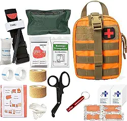 Kit de primeiros socorros de sobrevivência IFAK EMT Molle com kit de torniquete, kits de emergência ao ar livre bolsa de trauma para acampamento, barco, caça, caminhadas, casa, carro e aventuras