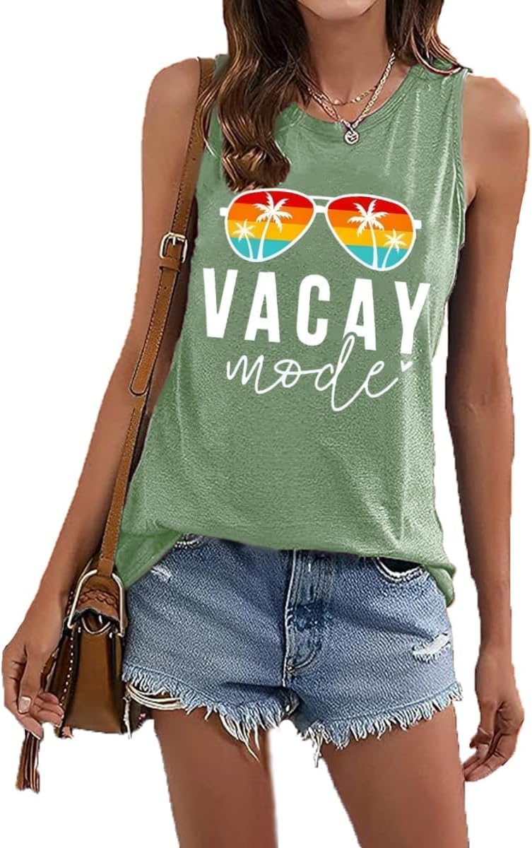 Vacay Mode T Shirts for Women Summer Beach Hawaii Vacation Short Sleeve Tops Holiday Cruise Getaway T Shirts - Image 2