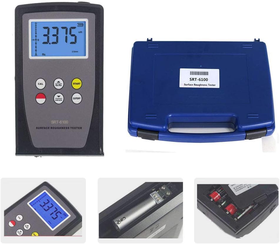 CNYSTSurface Roughness Gauge Profile Gauge Tester Surface Profilometer Ra Rz 2 Parameters Ra Range 0.05 to 10.00µm and Rz 0.1 to 50.0µm