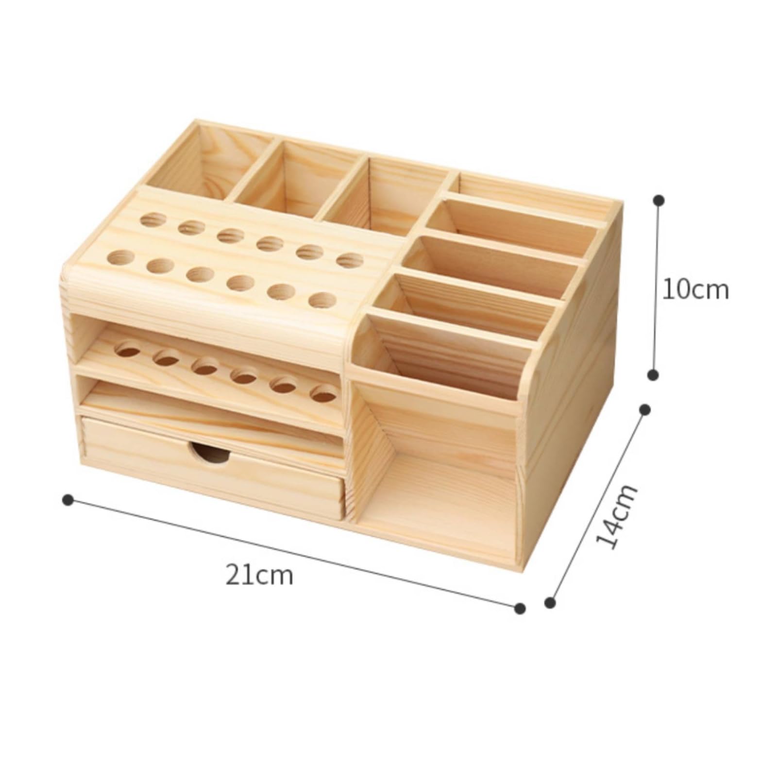 predolo Organizador Escritorio Pino con Cajón Extraíble Ahorra Espacio Caja Organizadora Rectangular Maciza