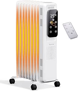 オイルヒーター 8畳-10畳 切タイマー付き タッチパネル 9枚