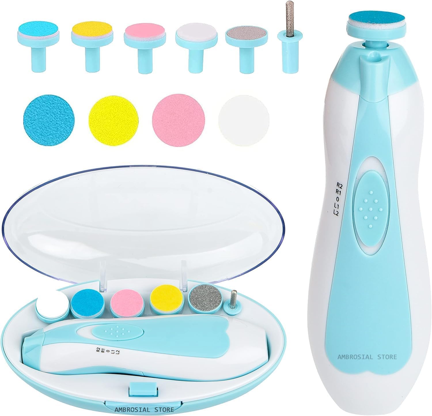 TAXVI CREATION Baby Nail Trimmer New Born with Lights | Electric Baby Nail Cutter 0-6 Months with Multiple Filer Heads Adjustment | New Born Baby Products-image-8