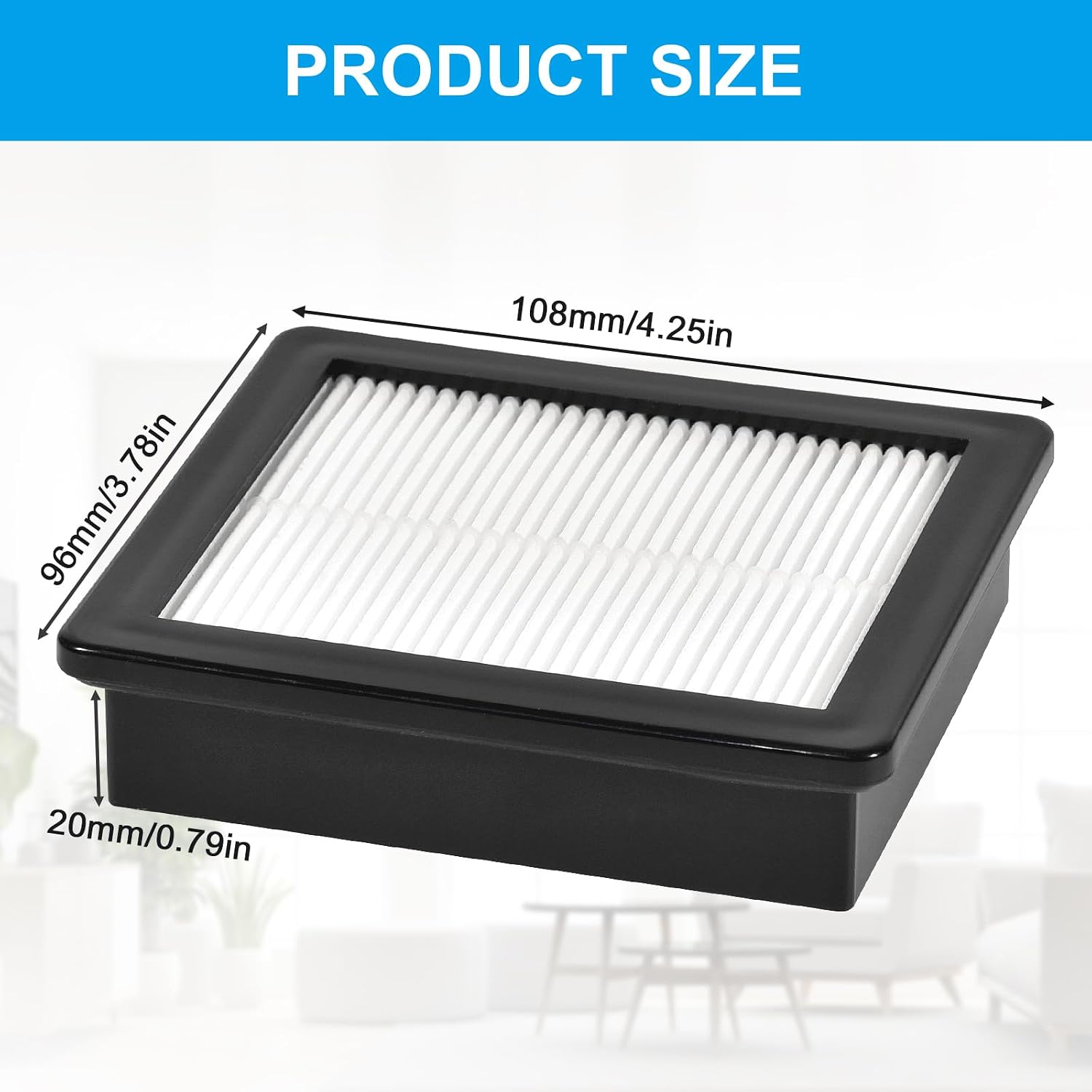 4Pcs 107315 HEPA Filter Replacement Vacuum Filter Compatible with Proteam Super Coach Pro 6, Super Coach Pro 10, GoFree Flex Pro, ProVac FS 6 Vacuum Cleaner