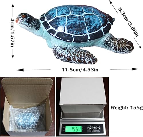 Miniatura 2 de Estatua de tortuga marina azul, estanque de jardín al aire libre, piscina, acuario, pecera, decoración de pecera, figura de escultura de tortuga de