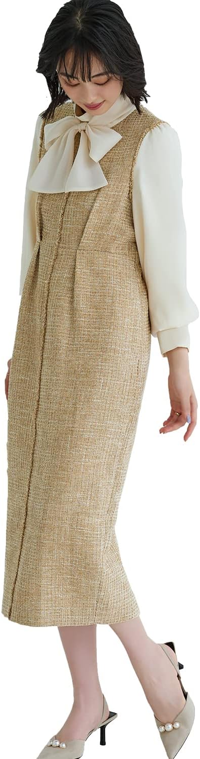 ルイ ルエ ブティック] ミックス ツイード コンビ ロング ナロー