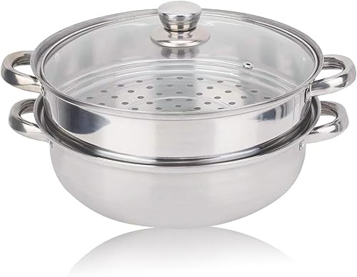 Juego de utensilios de cocina para cocinar sopa y cocinar alimentos al vapor, juego de ollas de acero inoxidable y olla de vapor, ollas y tapa de