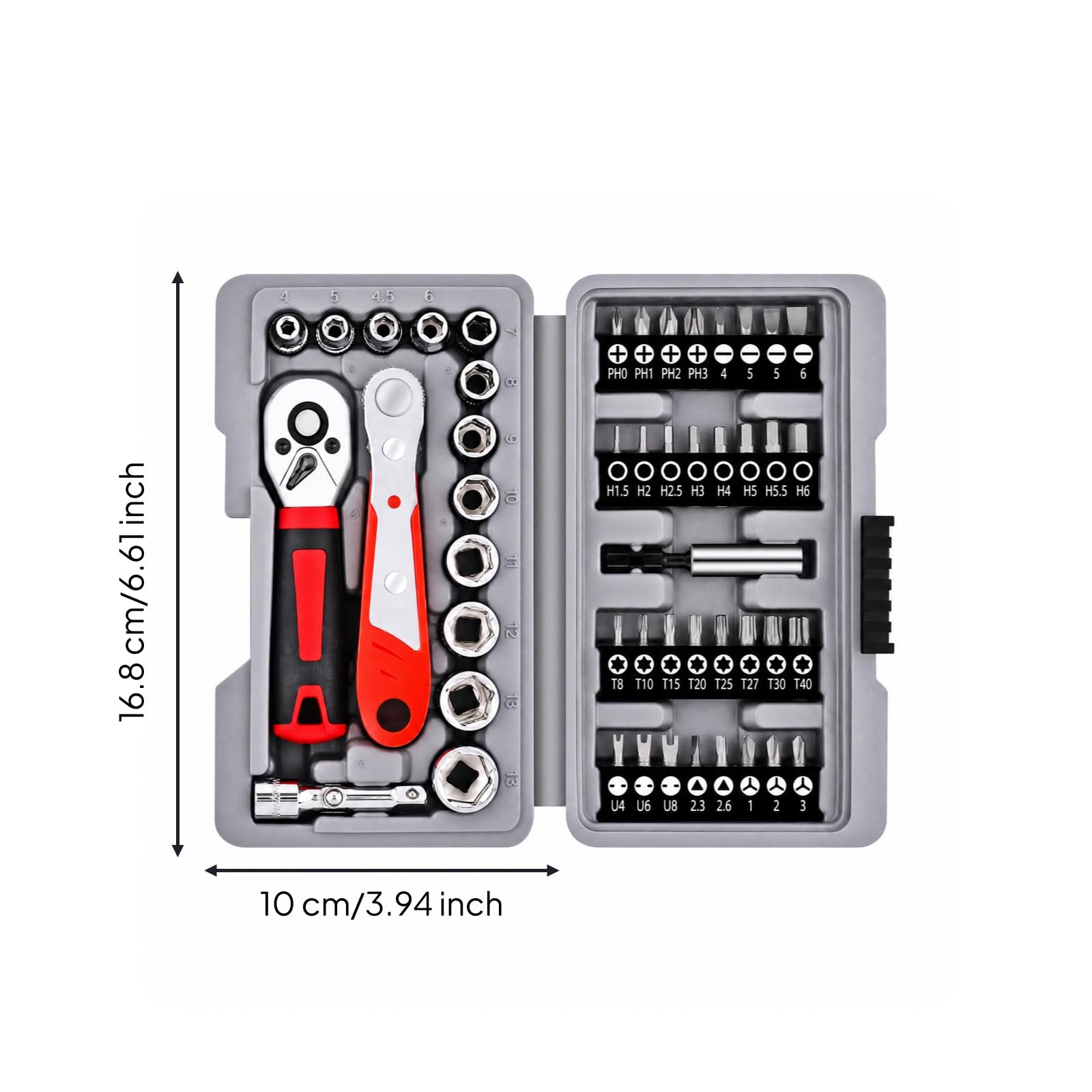 48 Pezzi Kit Cacciavite e Bussole da 1/4