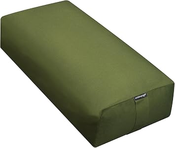 Extra Firm Large Yoga Bolster, 24" x 12" x 6" Cinched OR Zippered Yoga Pillow, Rectangular Cotton Cushion With Removable Cover for Studios, 1 Pack or 2 Pack