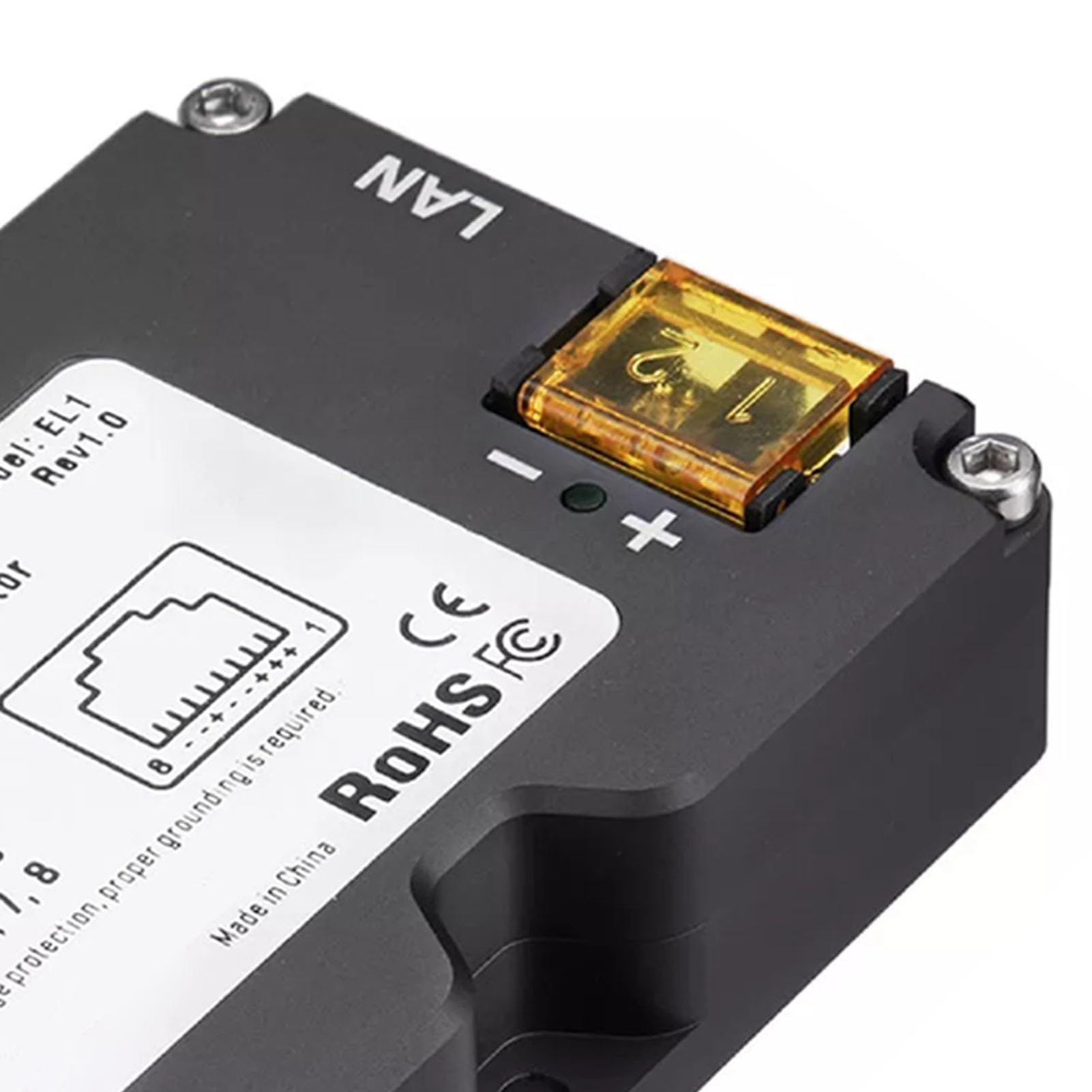 Garosa Adattatore per Iniettore Gigabit POE, Kit Internet Dish V2 in Lega di Alluminio da 150 W Conforme IEEE 802.3af con Ingresso 48-57 V CC per Connessioni di Rete Stabili 10/100/1000 Mbps