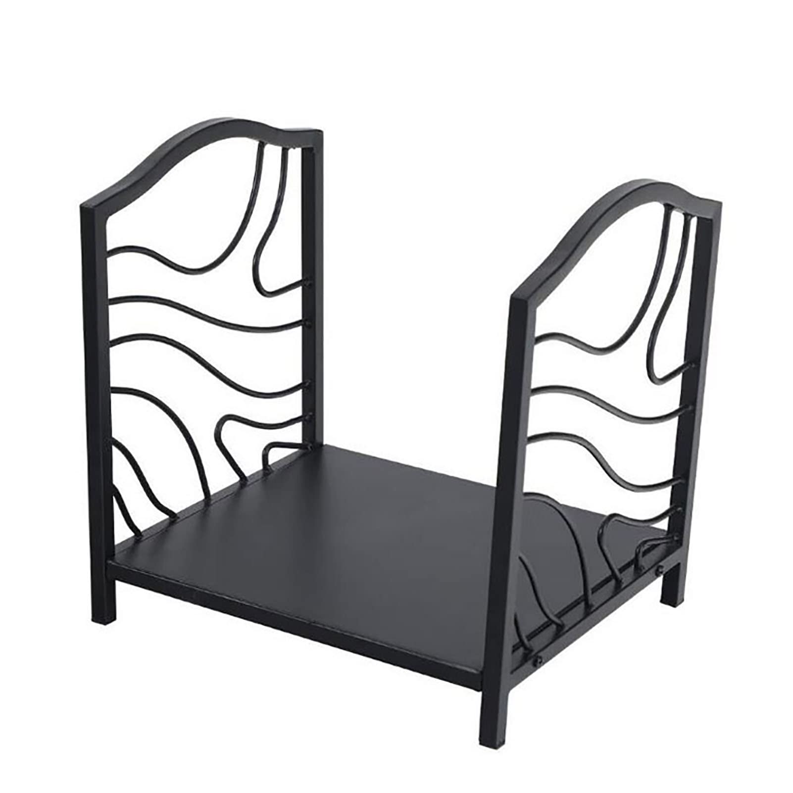 Portalegna da ardere in metallo nero, portalegna da ardere in ferro battuto massiccio, portalegna da giardino, accessori per bruciatori di tronchi per caminetto da soggiorno