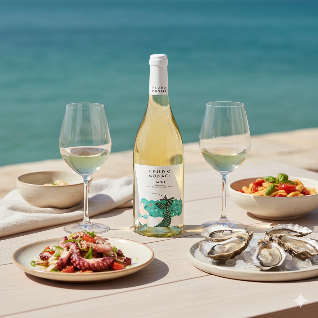 Feudo Monaci Fiano Salento IGT - Vino Bianco Fermo, 6 bottiglie