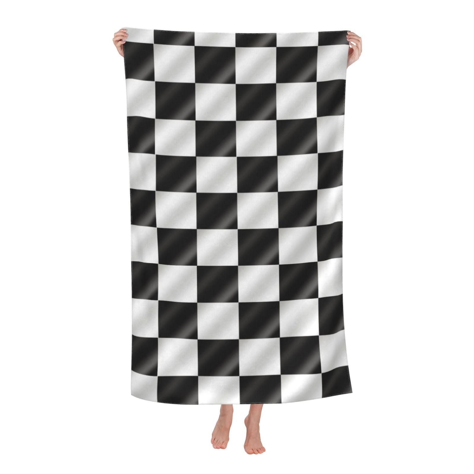 LSRCPD Beach Towel Racing Flags Checkered Flag Microfiber Beach Towels Blanket Oversized Tropical Big Extra Large XL Pool Towels Quick Dry Sandproof for Women Girls Kids