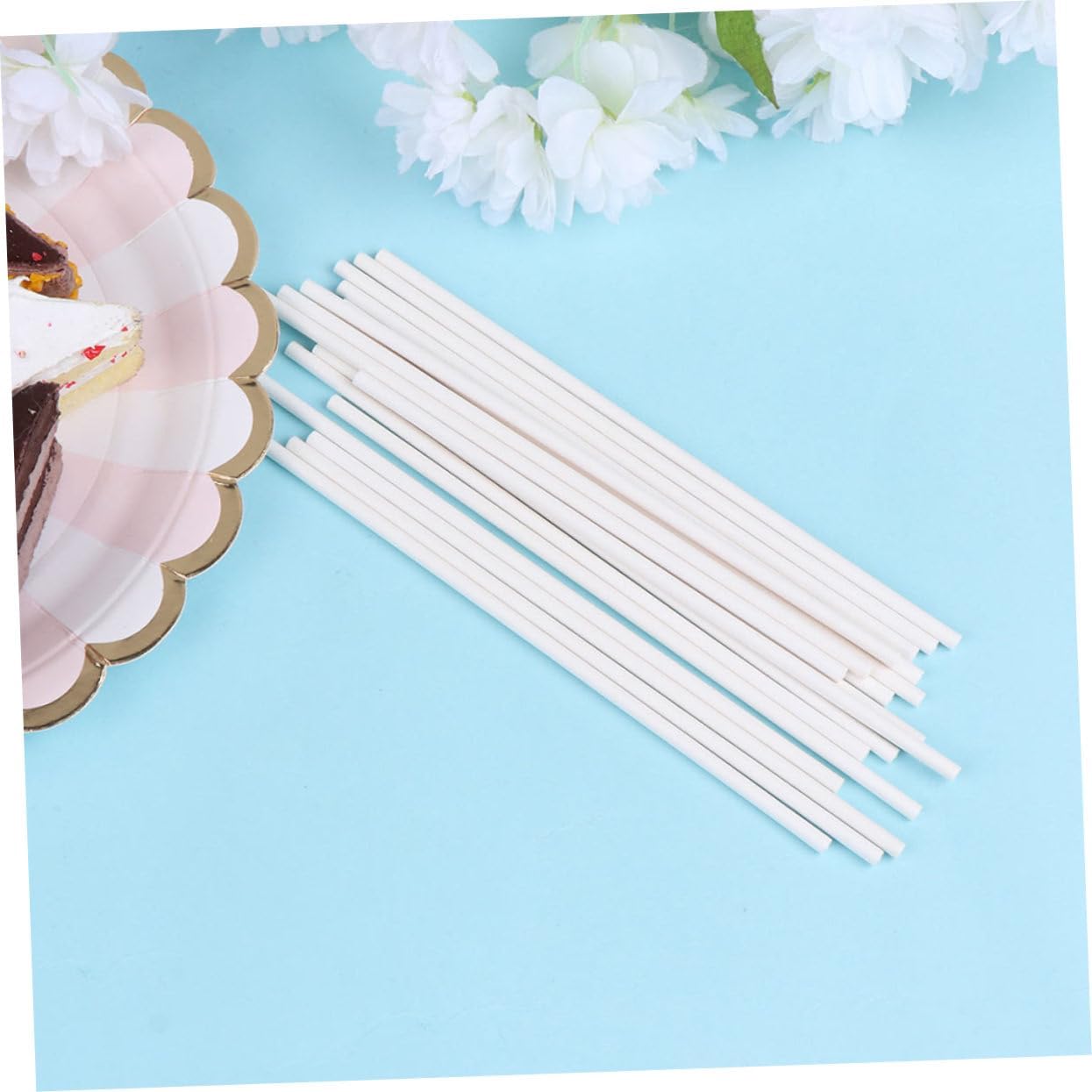 300pcs Paper Lollipop Sticks for Diy Candies and Cake Pops Eco-friendly Smooth Surface Various Homemade Treats and Crafts