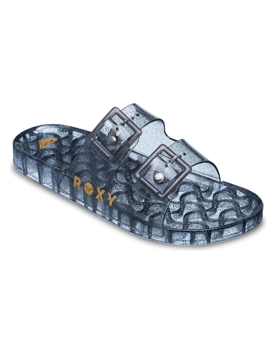Roxy Women's Kattie Glitter Sandal, Smoky Grey, 7.5 UK
