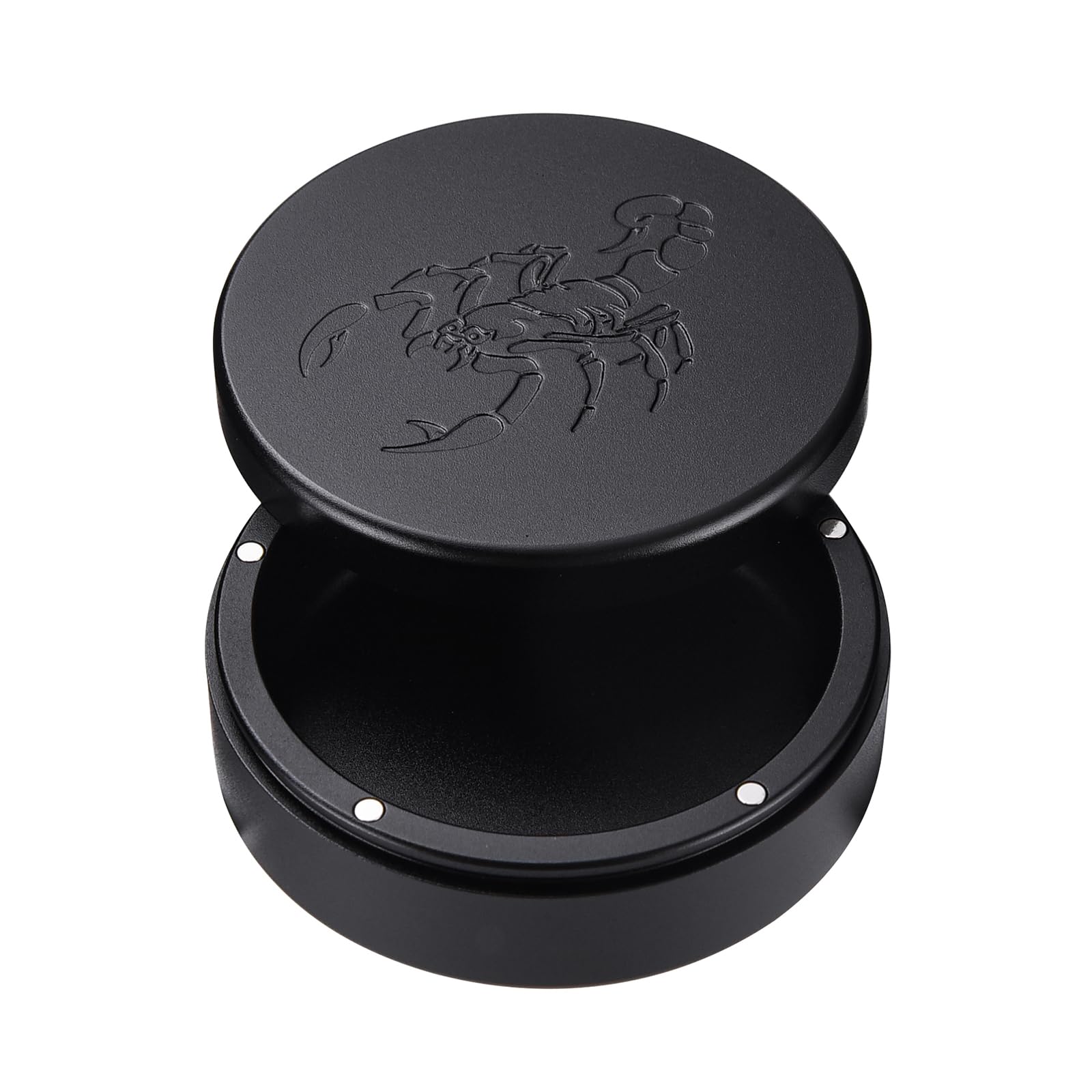 2.5inchBEIJIATE Magnetic Metal Can, Holder, Metal Container, Carved Tin with Magnetic Closure, Aluminum Container, Slim Pouch Can, zyn metal can,zyn container Storage Box (Black)