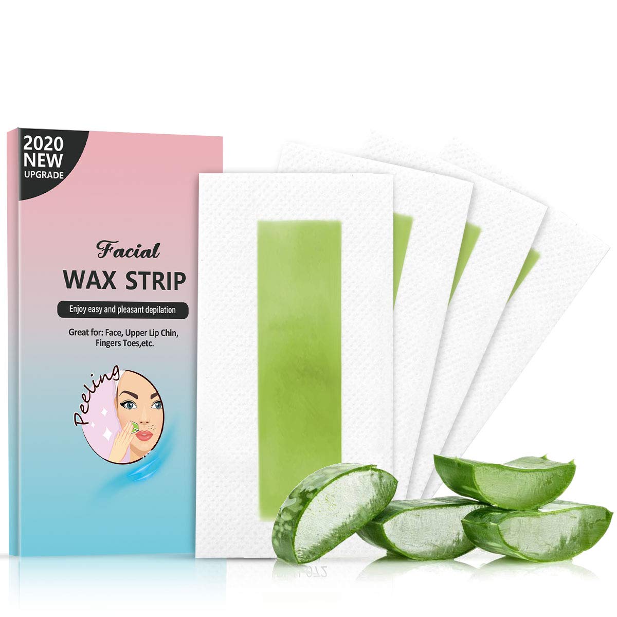 72 Strips Wax Strips,Hair Removal Wax Strips for Upper Lip Chin, Fingers Toes, Facial Hair Removal for Women