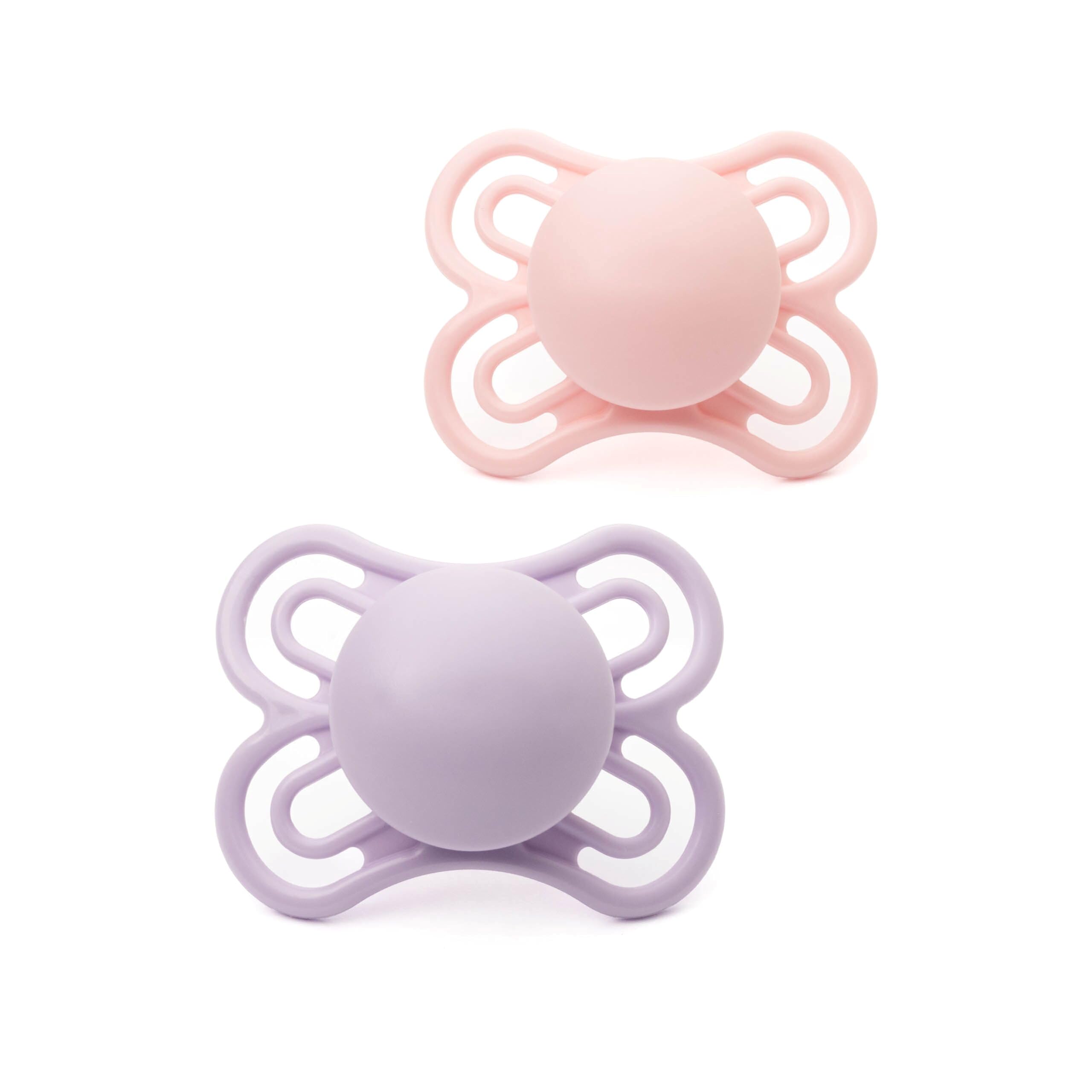 MAM Perfect Dummies, 0-6M, 2 Pack, Orthodontic Design, Pink