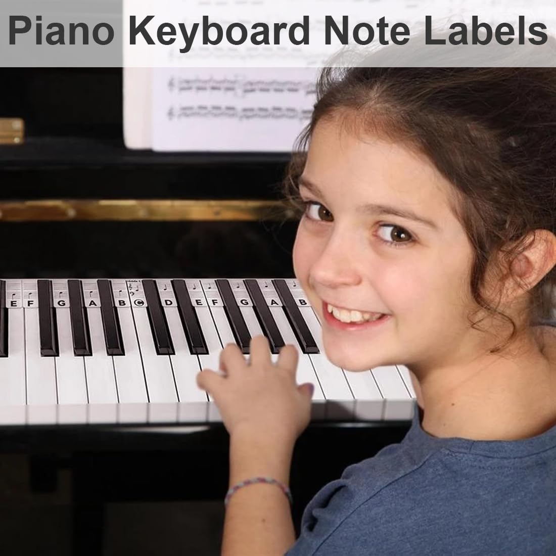 GNHG Piano Numérique, Autocollant Piano, synthetiseur, débutants, Piano