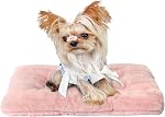 Pad de lit de chat pour chien Ultra Soft Comfy Plat lit dormant Coussin Lavable Crate Mat pour les petits chiens XX et les chats d'intérieur Anti-dérapant petit chien Kennel Pad Cat Carrier Mat 18 x 12 gris de pouce