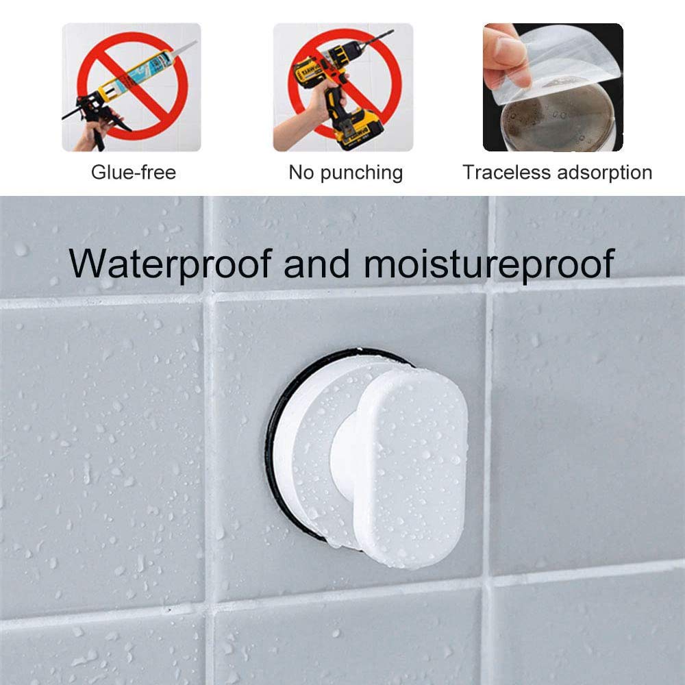 Amacoam Saugnapf Türgriff Saugnapf Griff für Glastür Schubladenschrank Schrank Kühlschranktür Glas Tragbare Mobilität Griff Knöpfe mit Starken für Badezimmer Balkontüren 2 Pcs