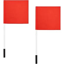 2 Pcs Red Boat Flag with Pole, 30 Inch, 12.6 x 12.6"