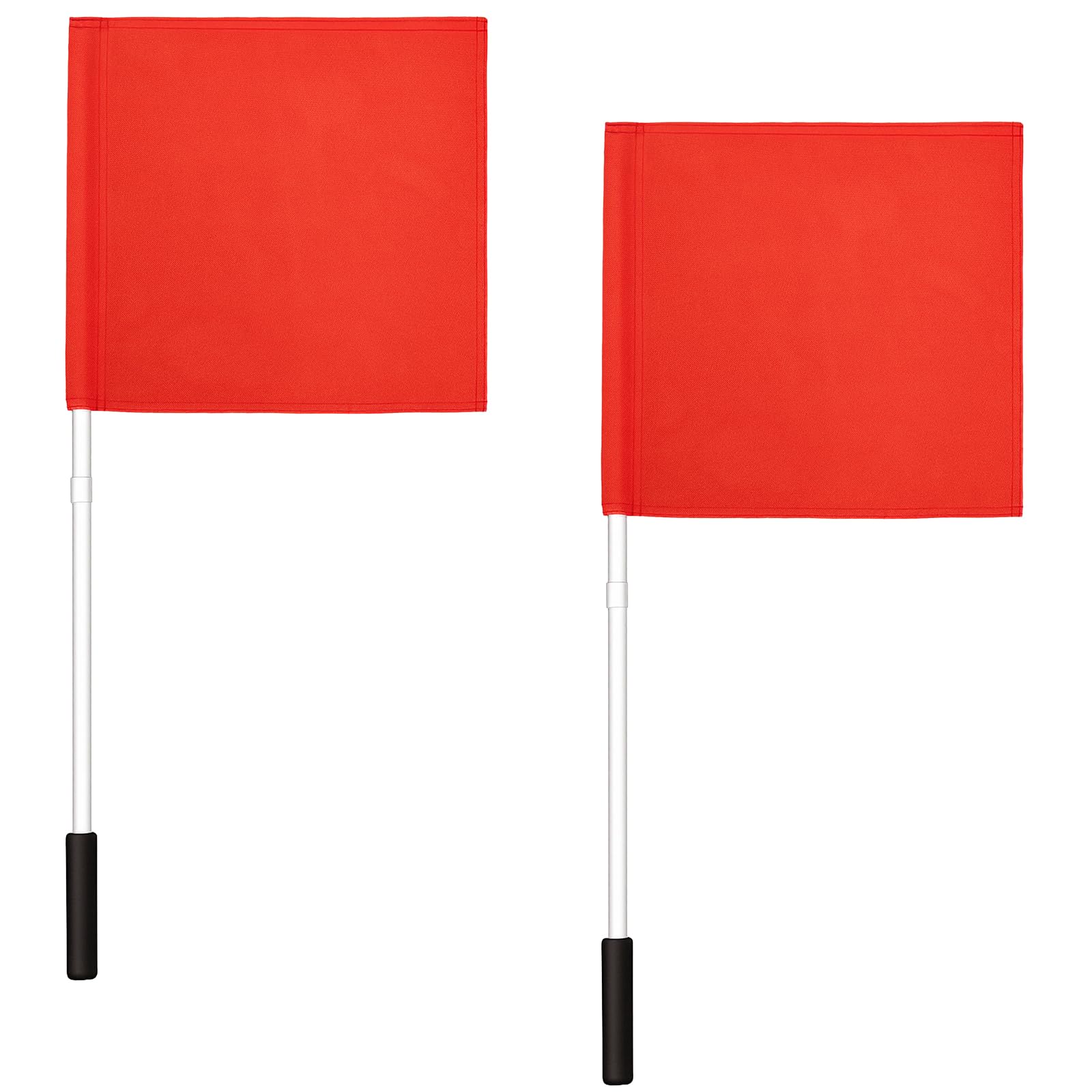 2 Pcs Red Boat Flag with Pole, 30 Inch, 12.6 x 12.6"