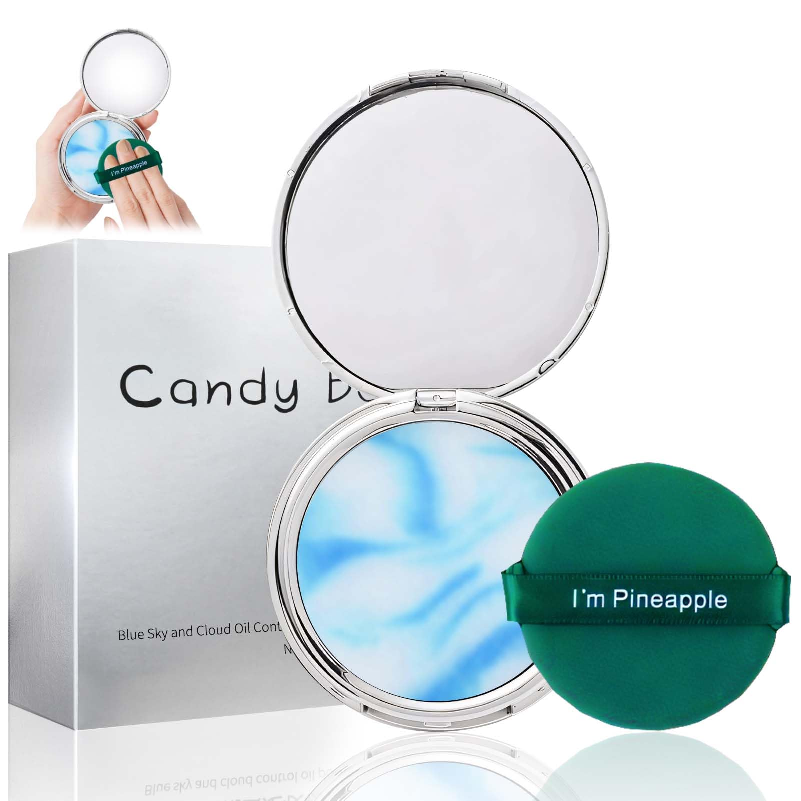 Polvos Compactos Maquillaje, Chillab Polvos Matificantes, Mate Polvo Compacto Maquillaje, Polvos Maquillaje con Borla de Polvo, Durable, Resistente Al Agua y Duradero