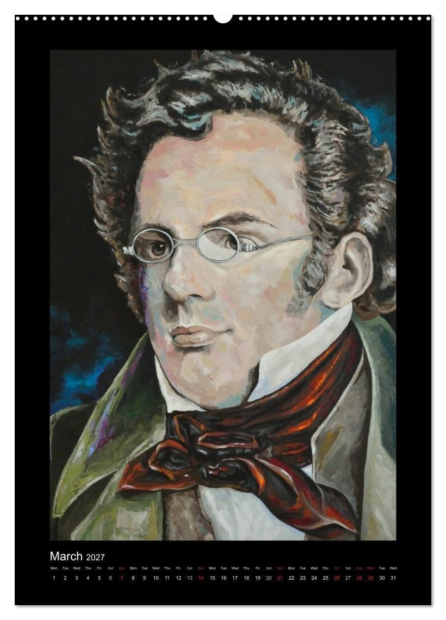 Pop Art Famous composers (High Quality Premium Wall Calendar 2027 DIN A2 portrait),CALVENDO 12 Month Wall Calendar: This calendar shows a selection of ... painted in cool colors (CALVENDO Art)